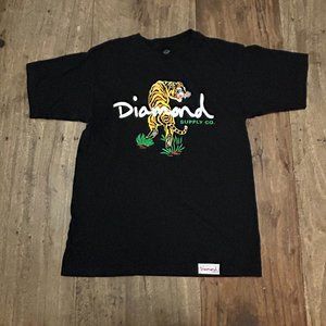 Diamond Supply Co Tiger Graphic Black T Shirt Size SMALL EUC Smoke/Pet Free Home